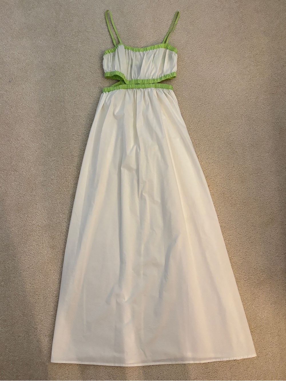 Forever 21 White Dress with Lime Green Trim
